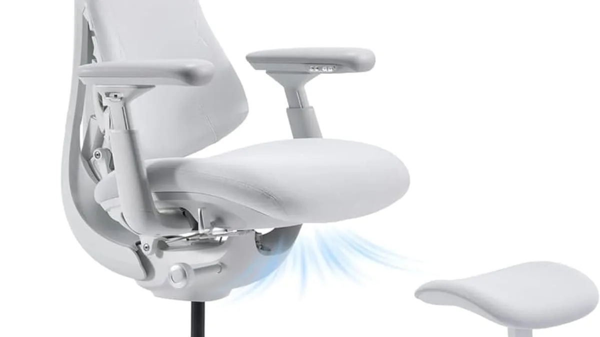 Ergonomic office chair with built-in fan and footrest