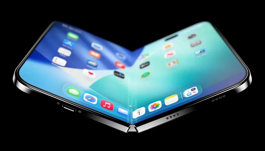 iPhone Ultra passport-style folding design shown at an angle