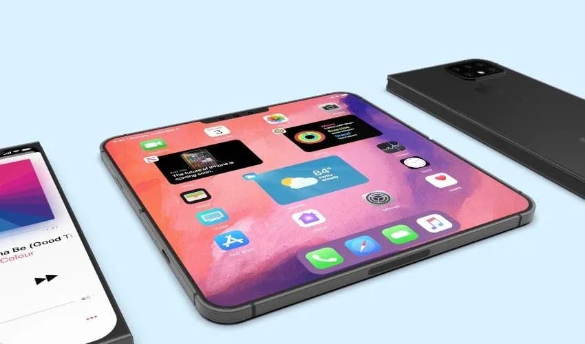 iPhone Ultra unfolded showing tablet-style interior display