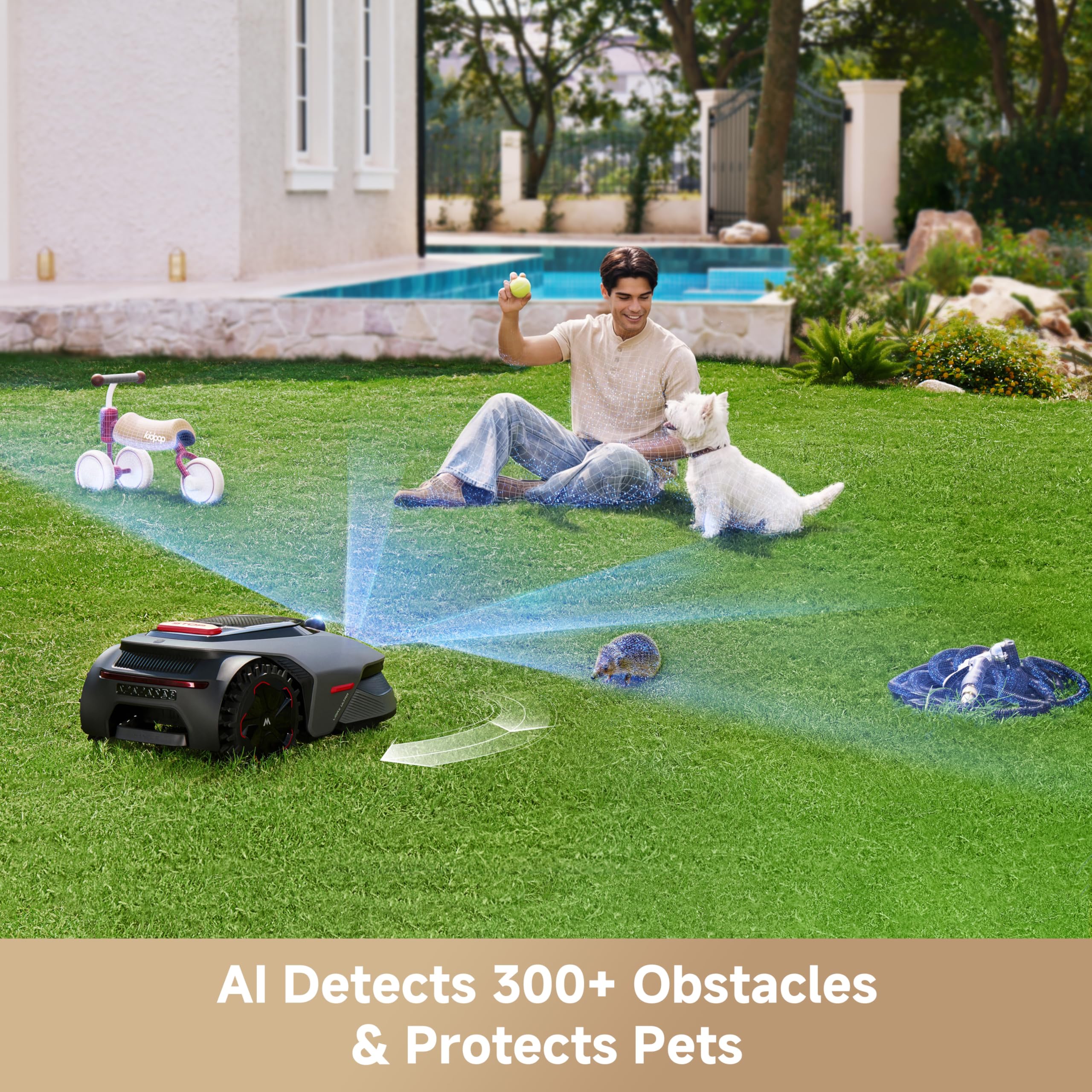 MOVA LiDAX Ultra 2000 robot lawn mower mowing on a lawn