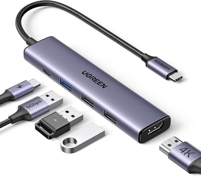 UGREEN 5 in 1 USB C hub with HDMI and 100W power delivery